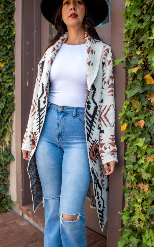 Southwest Long Chic Duster Sweater