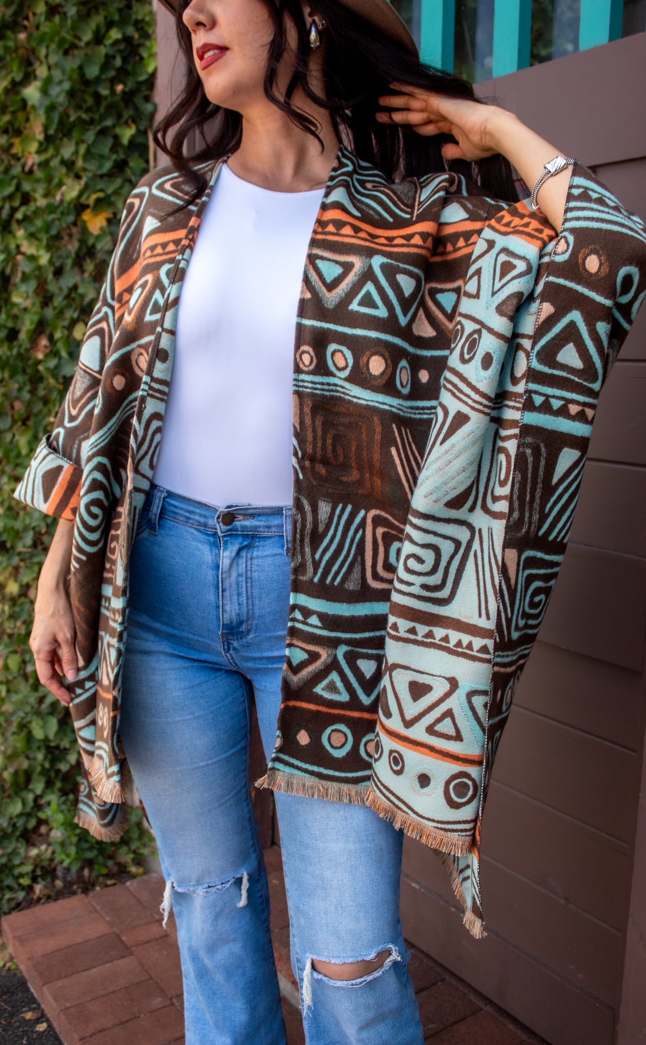 Southwest poncho