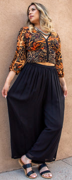Floral Midriff Long Sleeve