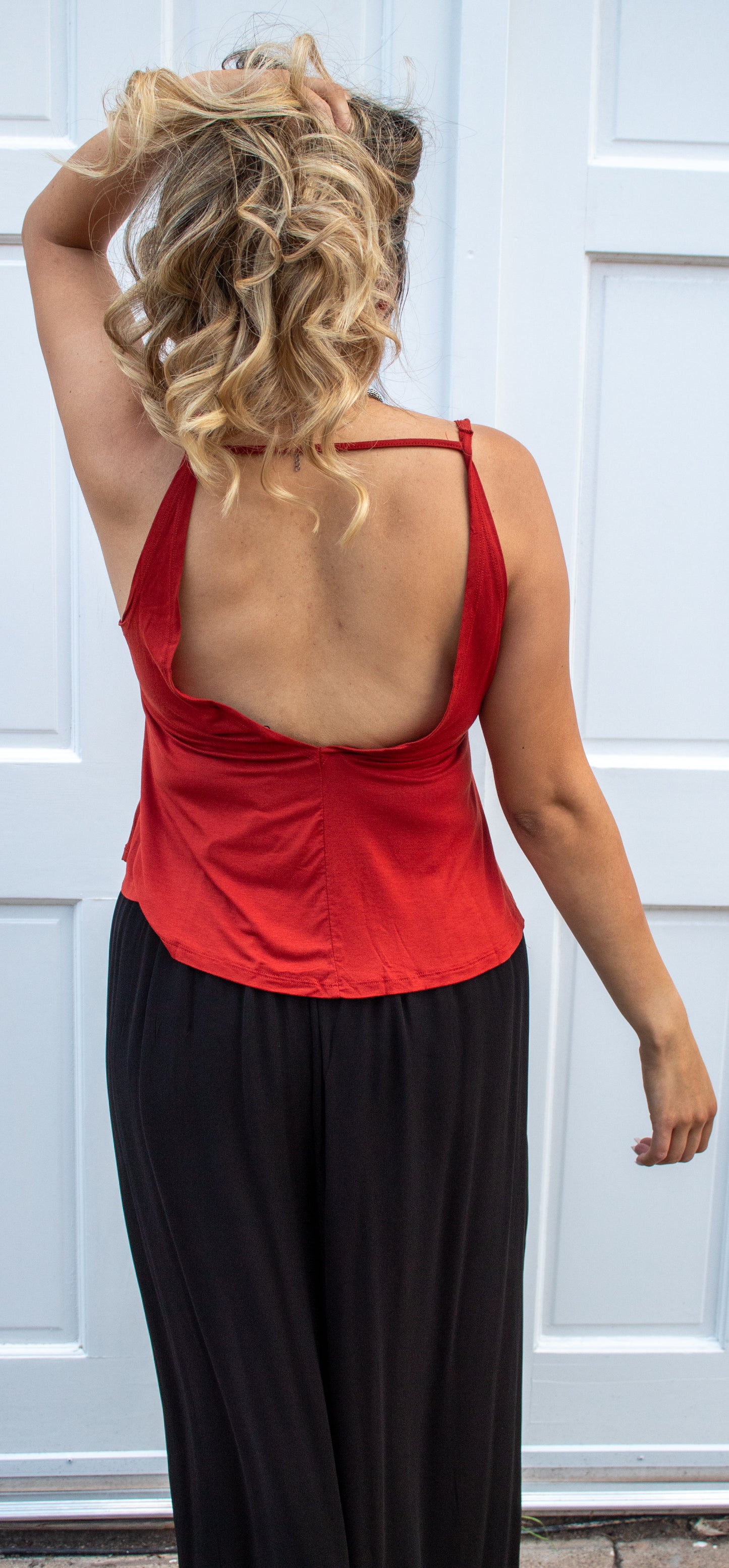 Soft Sleeveless Open Back Tank Top