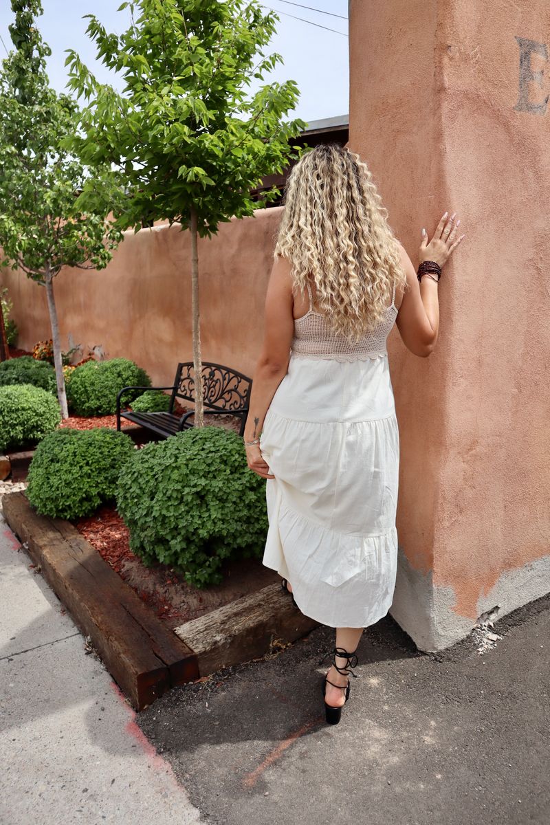 Knit-style bodice dress